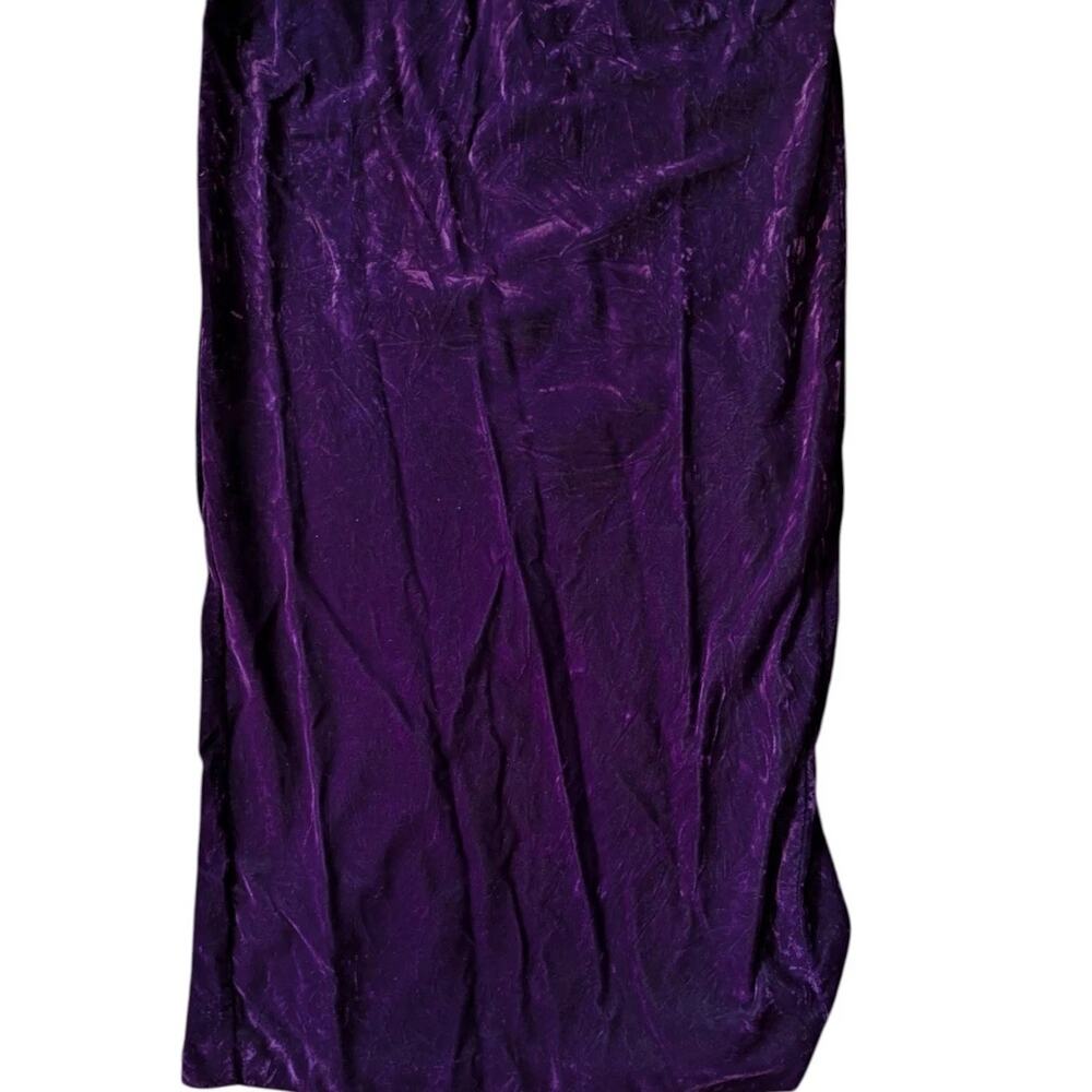 Vintage Jessica McClintock Gunne Sax Velvet Long Evening Dress Deep Purple 7 9 - Picture 2 of 11